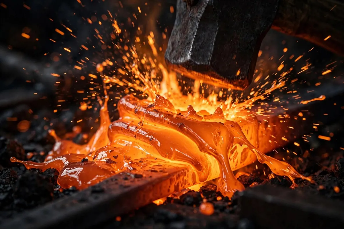 Hot steel at the forge — Shree Thakur Agri Industries
